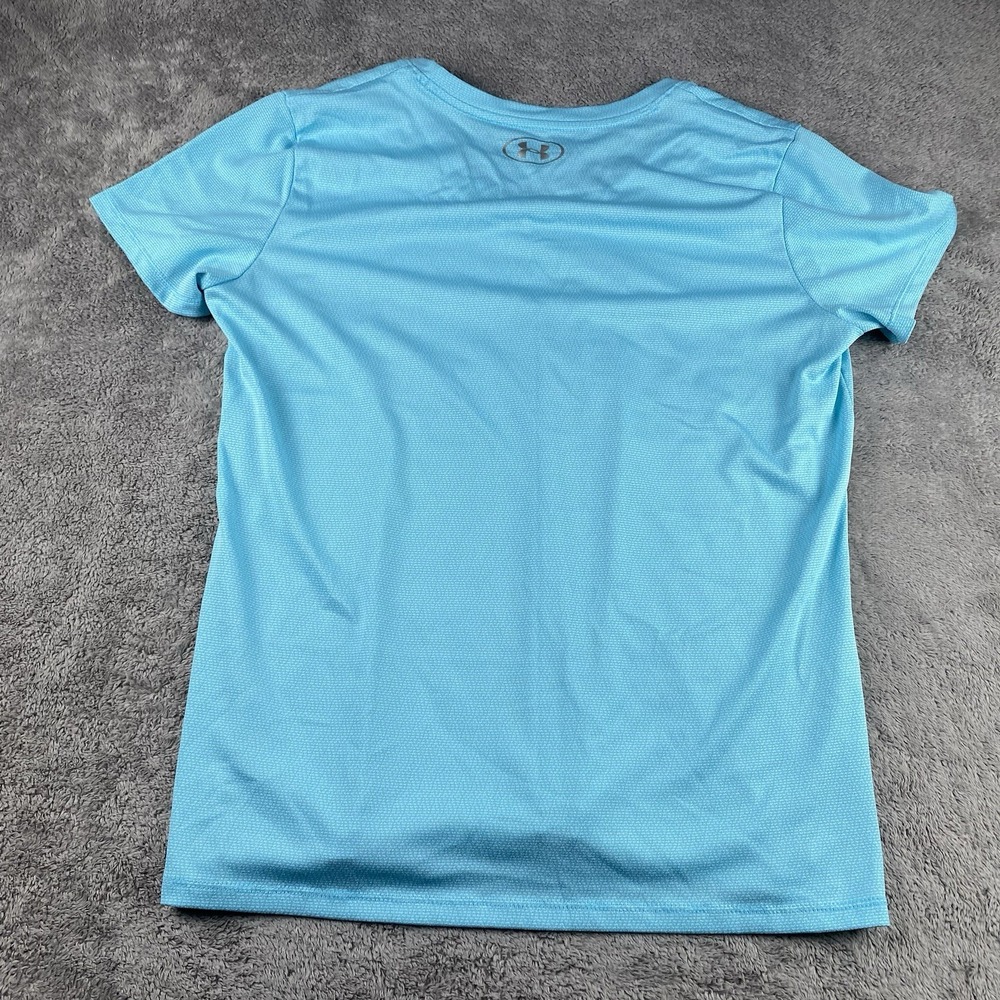 Under Armour Tech Short Sleeve V-Neck Loose Heatgear T-Shirt Womens Large Blue - Picture 11 of 16